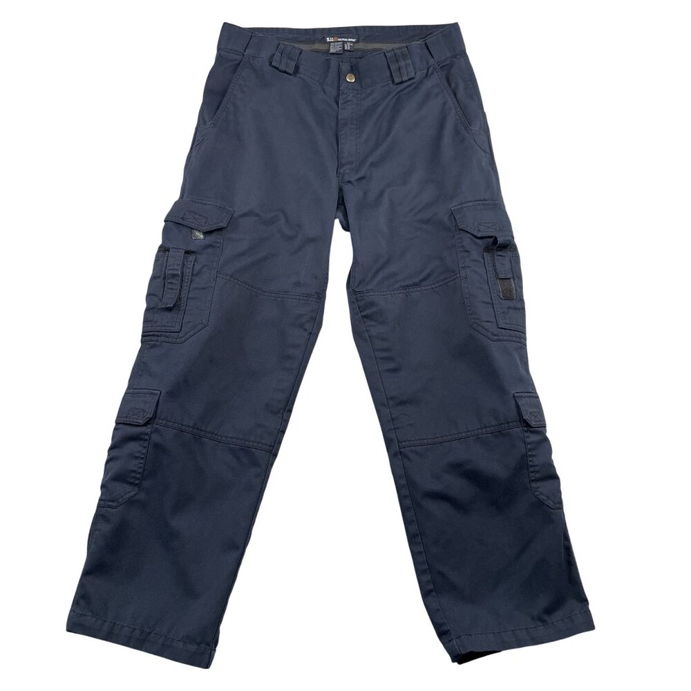 5.11 Tactical Cargo Pants Mens 36x30 Navy Workwear Outdoor Double Knee‎